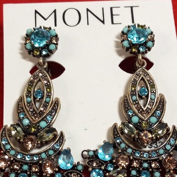 NWT Monet Clip Chandlier Earrings - Picture 5 of 6